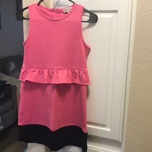 Girls Juicy Couture hot pink and black peplum dress
